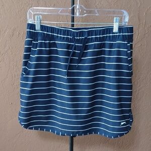 Slazenger Navy With White Stripes Golf Skort Size M